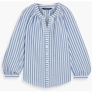 Veronica Beard Judith Striped Cotton Blouse